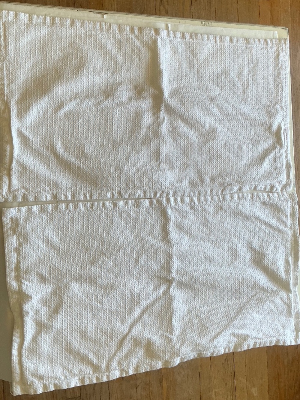 Set of 2 Sky Brand White Matelasse King Pillow Covers w/5 button closure